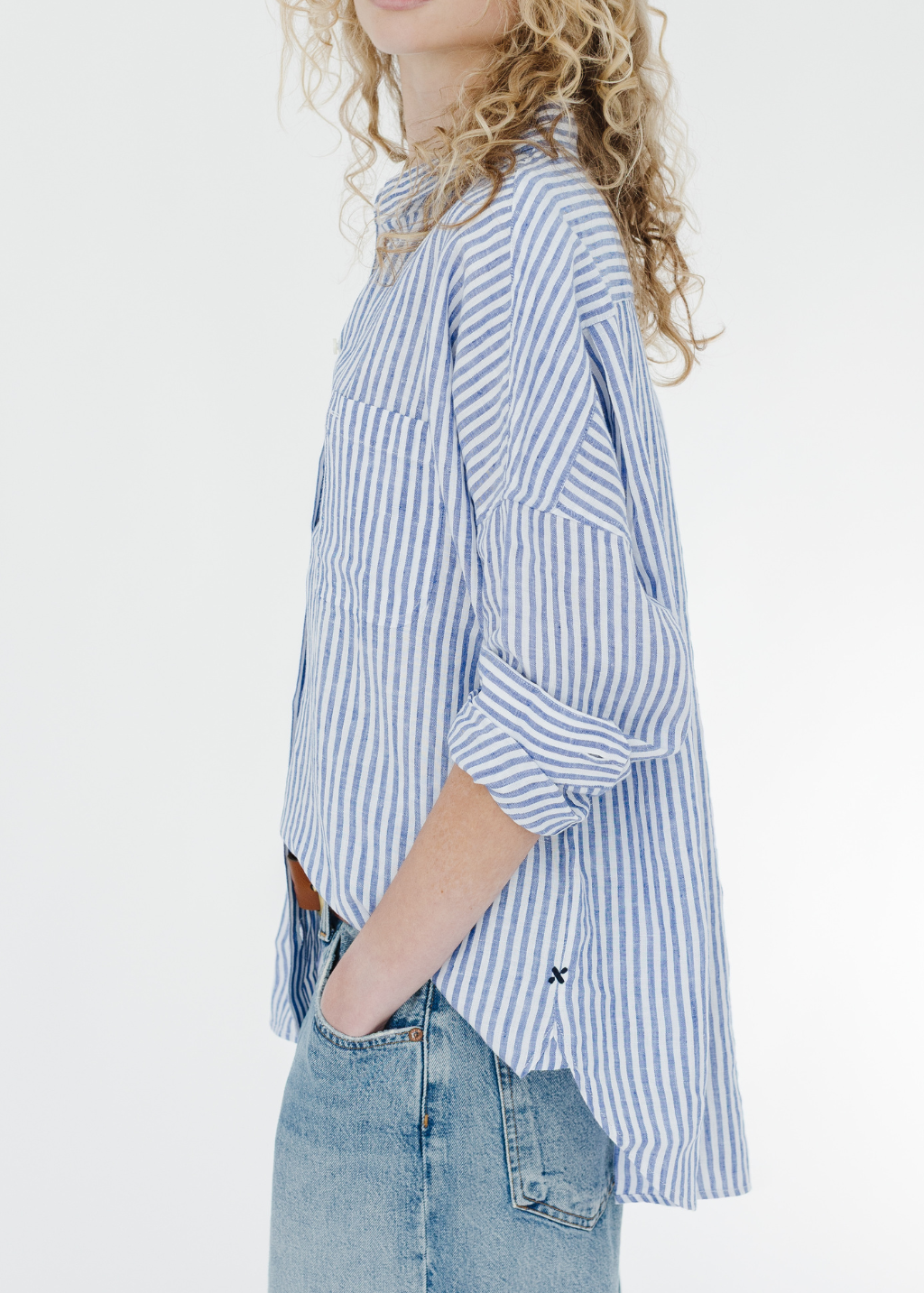 Alex Mill Jo Shirt in Ocean/Ivory Stripe | Shop Tula