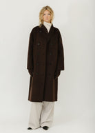Alex Mill Long Sophia Coat in Brown | Shop Tula