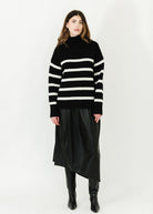 Alex Mill Nottinghill Turtleneck Sweater Black White Stripe | Shop Tula