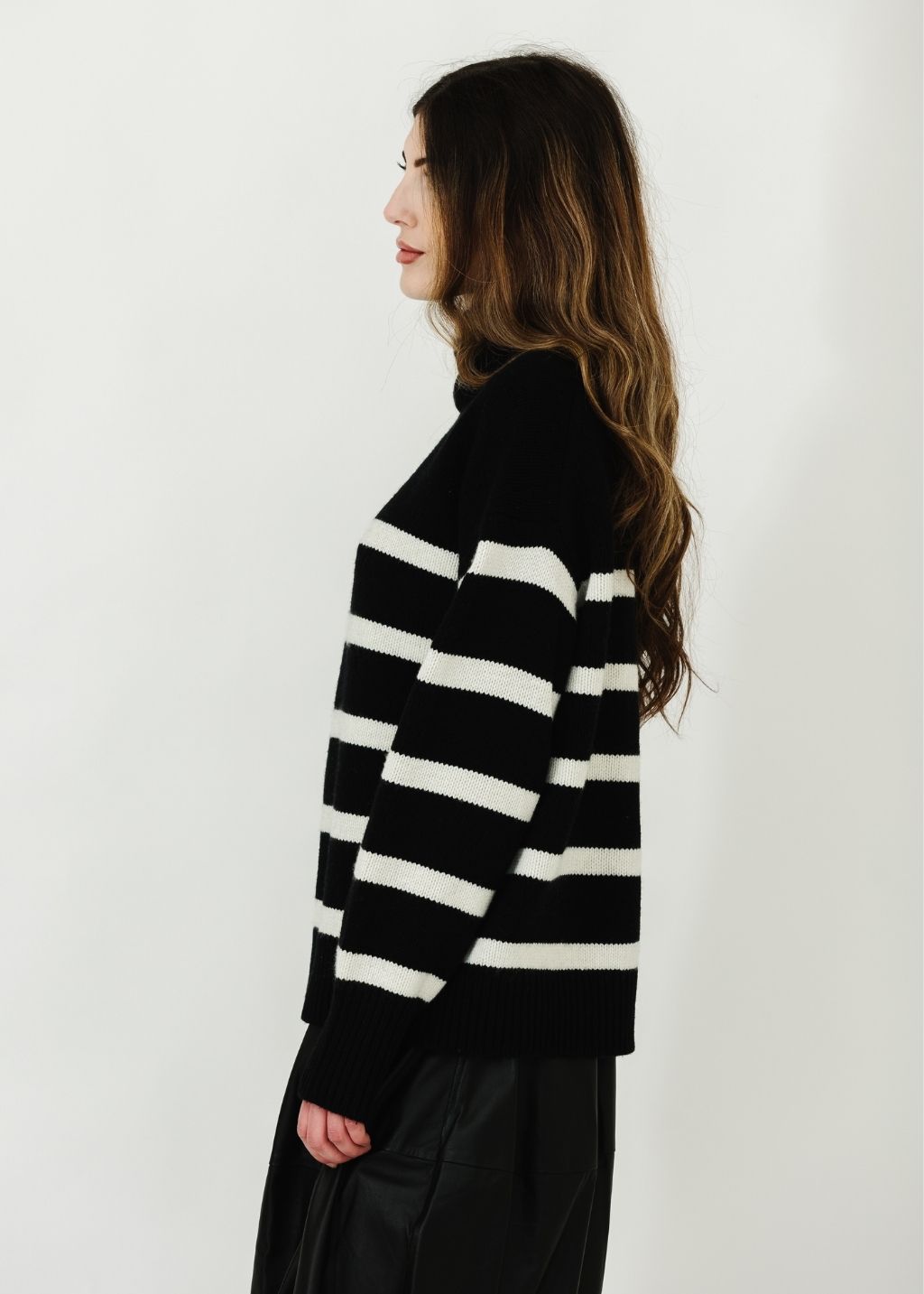 Alex Mill Nottinghill Turtleneck Sweater Stripe Side | Shop Tula