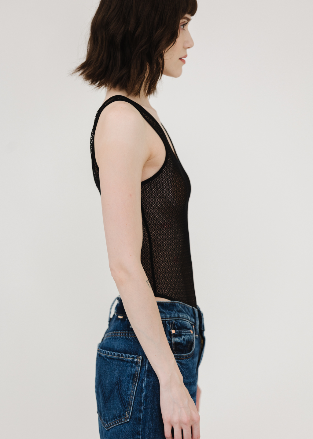 Anine Bing Alysha Bodysuit in Geometric Lace | Shop Tula