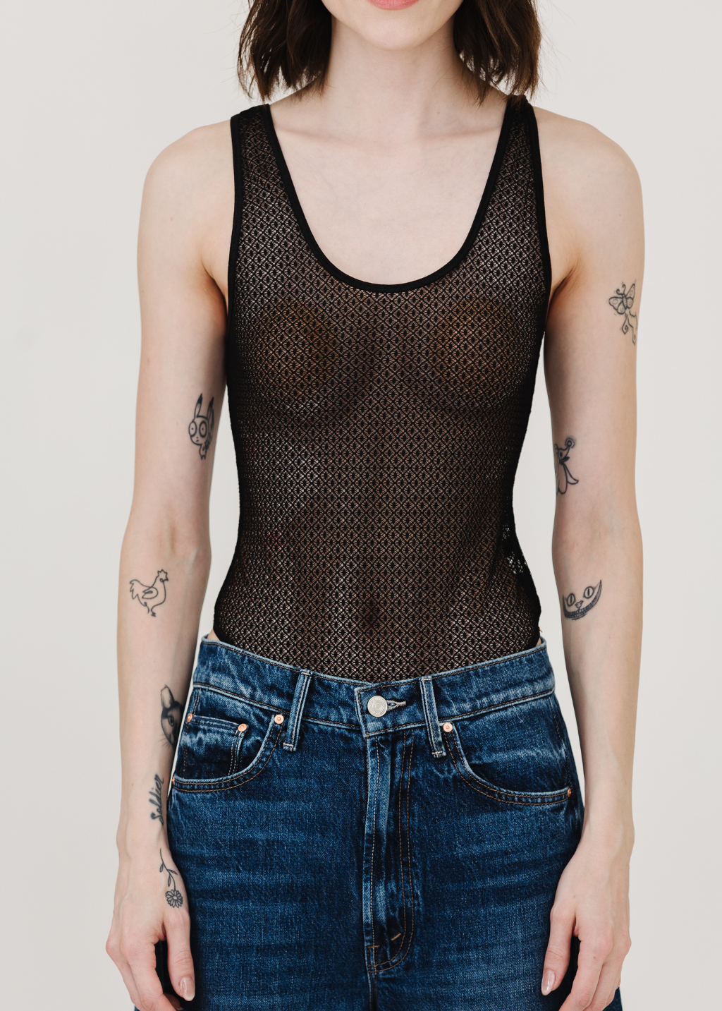Anine Bing Alysha Bodysuit in Geometric Lace | Shop Tula