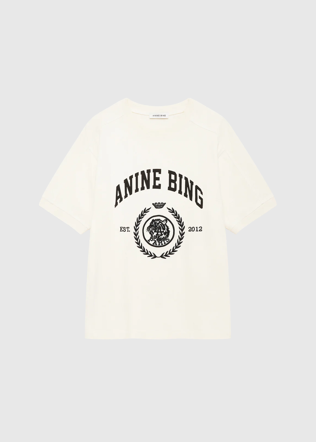 Anine Bing Collegiate Jaylin Tee in Cream | Shop Tula