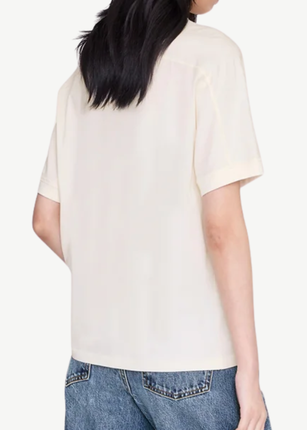 Anine Bing Collegiate Jaylin Tee in Cream | Shop Tula