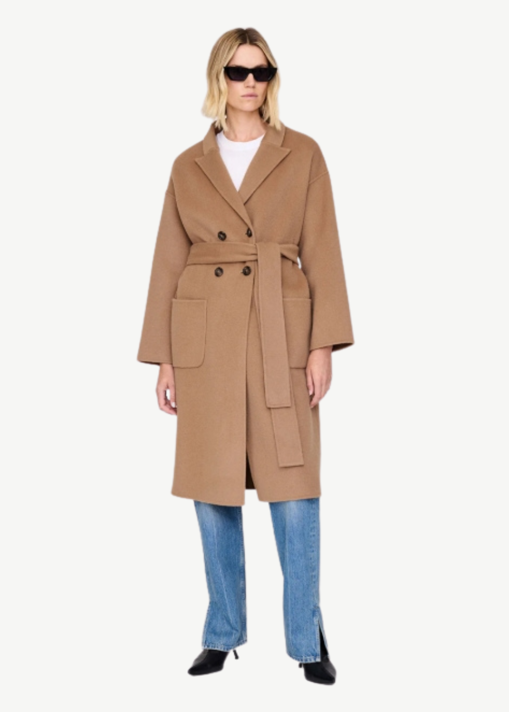 Anine Bing Dylan Coat in Camel | Shop Tula