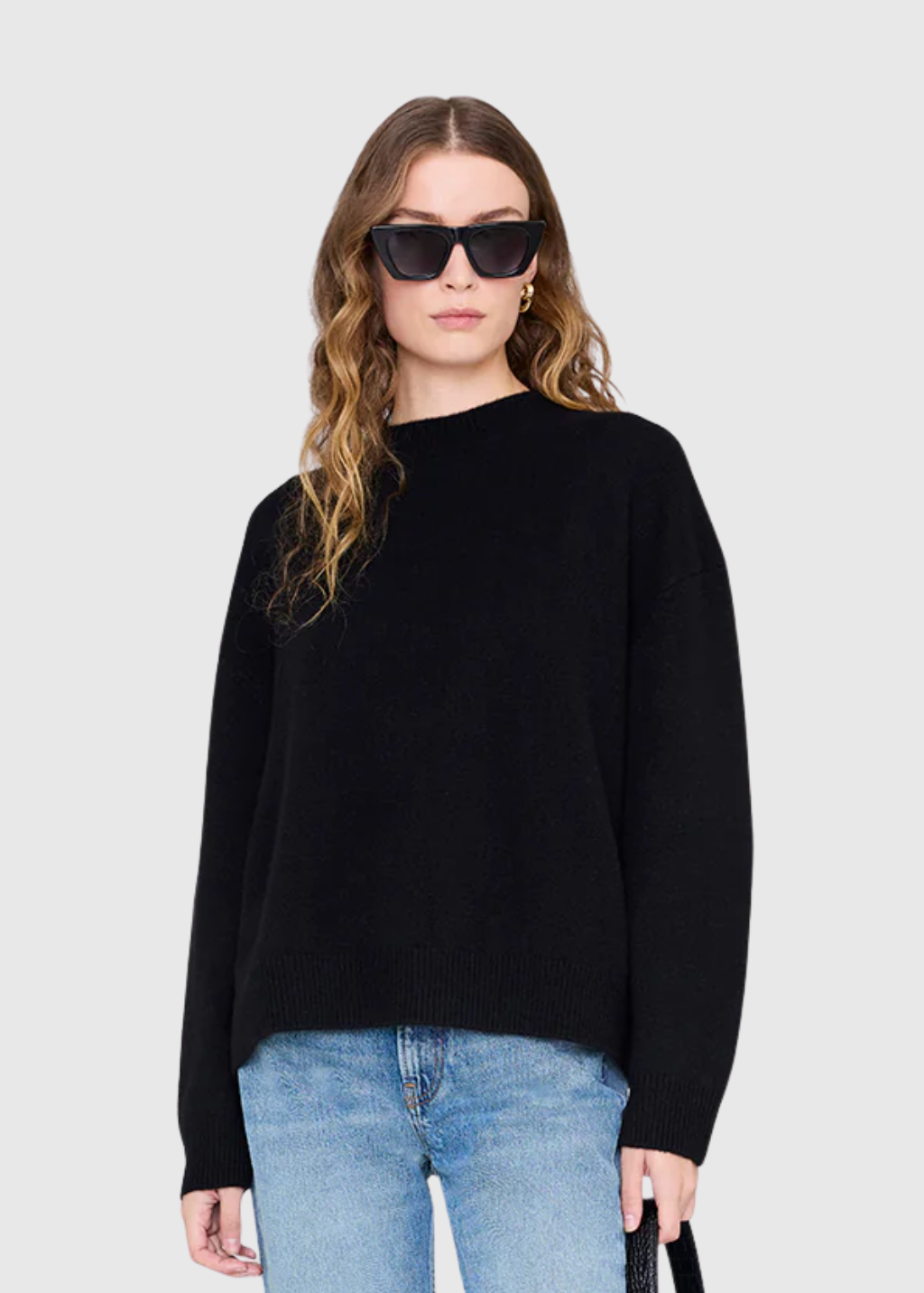 Anine Bing Lee Crew Sweater in Black | Shop Tula