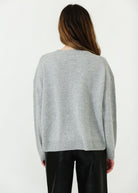 Anine Bing Lee Crew Sweater in Heather Grey Back | Shop Tula