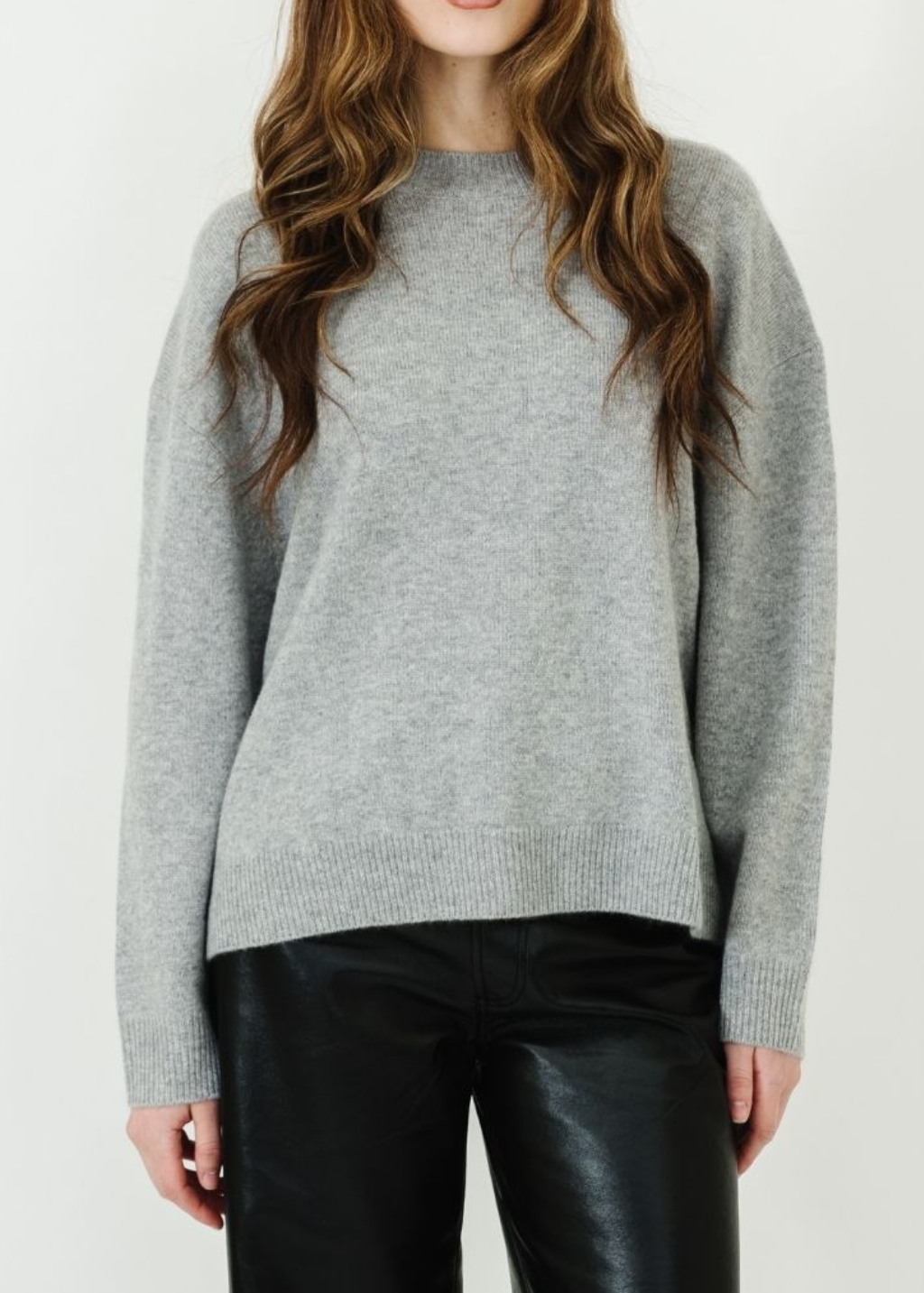 Anine Bing Lee Crew Sweater in Heather Grey | Shop Tula