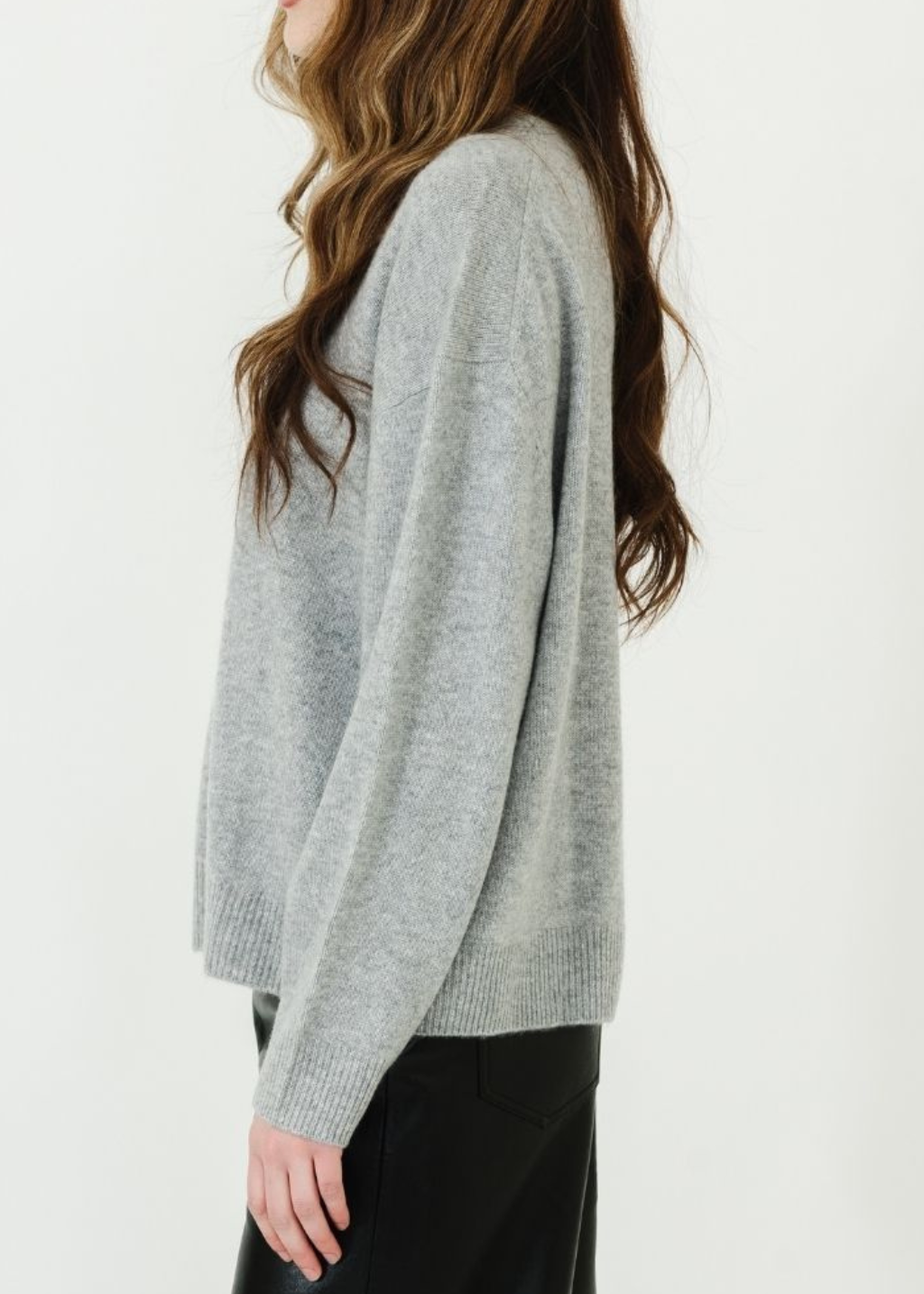 Anine Bing Lee Crew Sweater in Heather Grey | Shop Tula