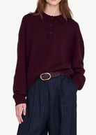 Anine Bing Lee Polo Sweater in Fig | Shop Tula
