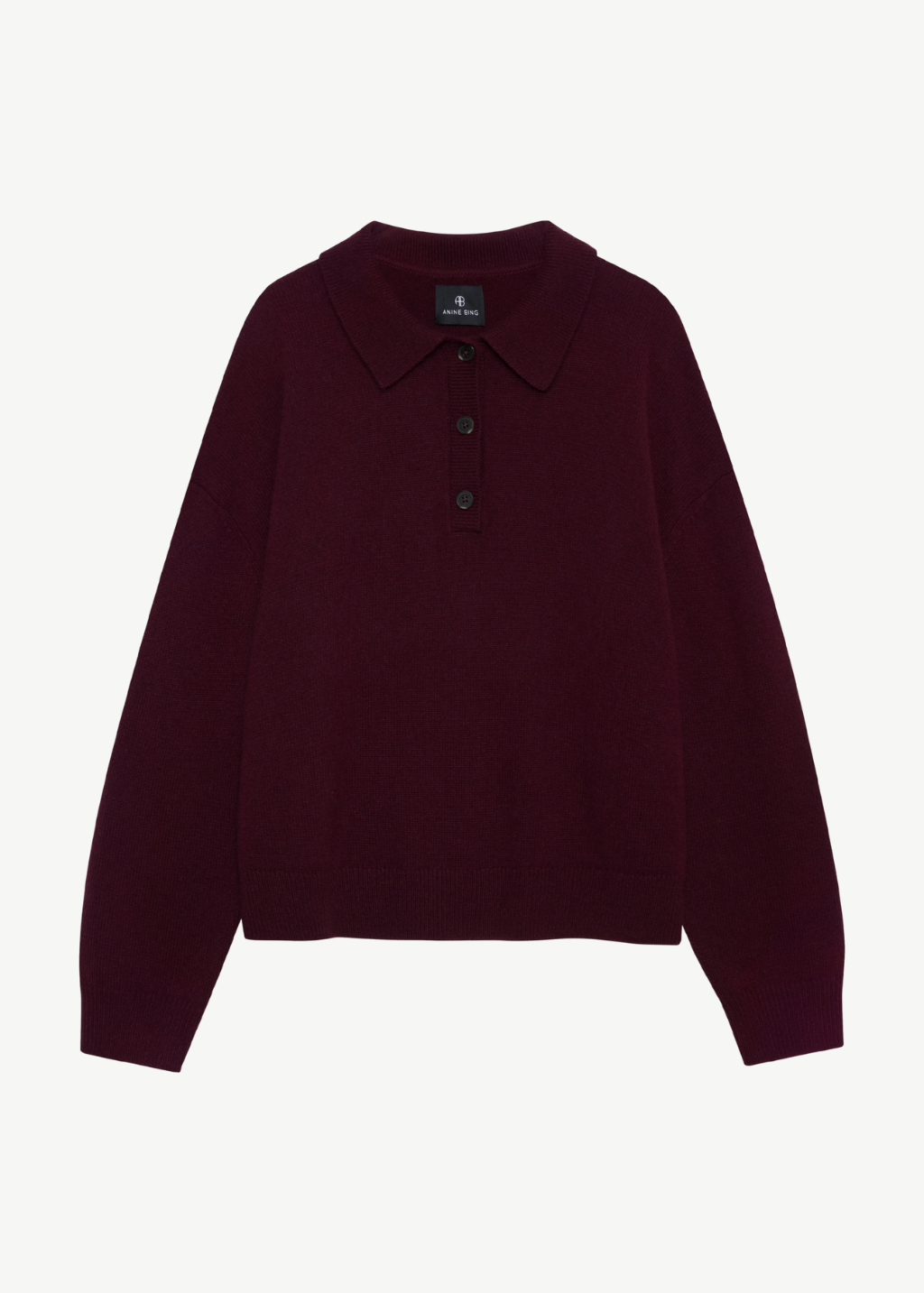 Anine Bing Lee Polo Sweater in Fig | Shop Tula