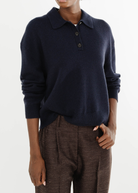 Anine Bing Lee Polo Sweater in Navy | Shop Tula