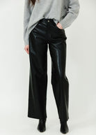 Anine Bing Manon Recycled Leather Pant in Black | Shop Tula