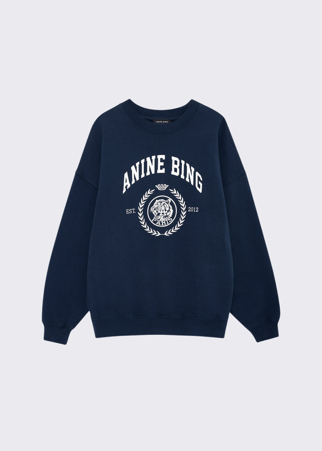 Anine Bing Miles Collegiate Sweatshirt in Dark Navy | Shop Tula