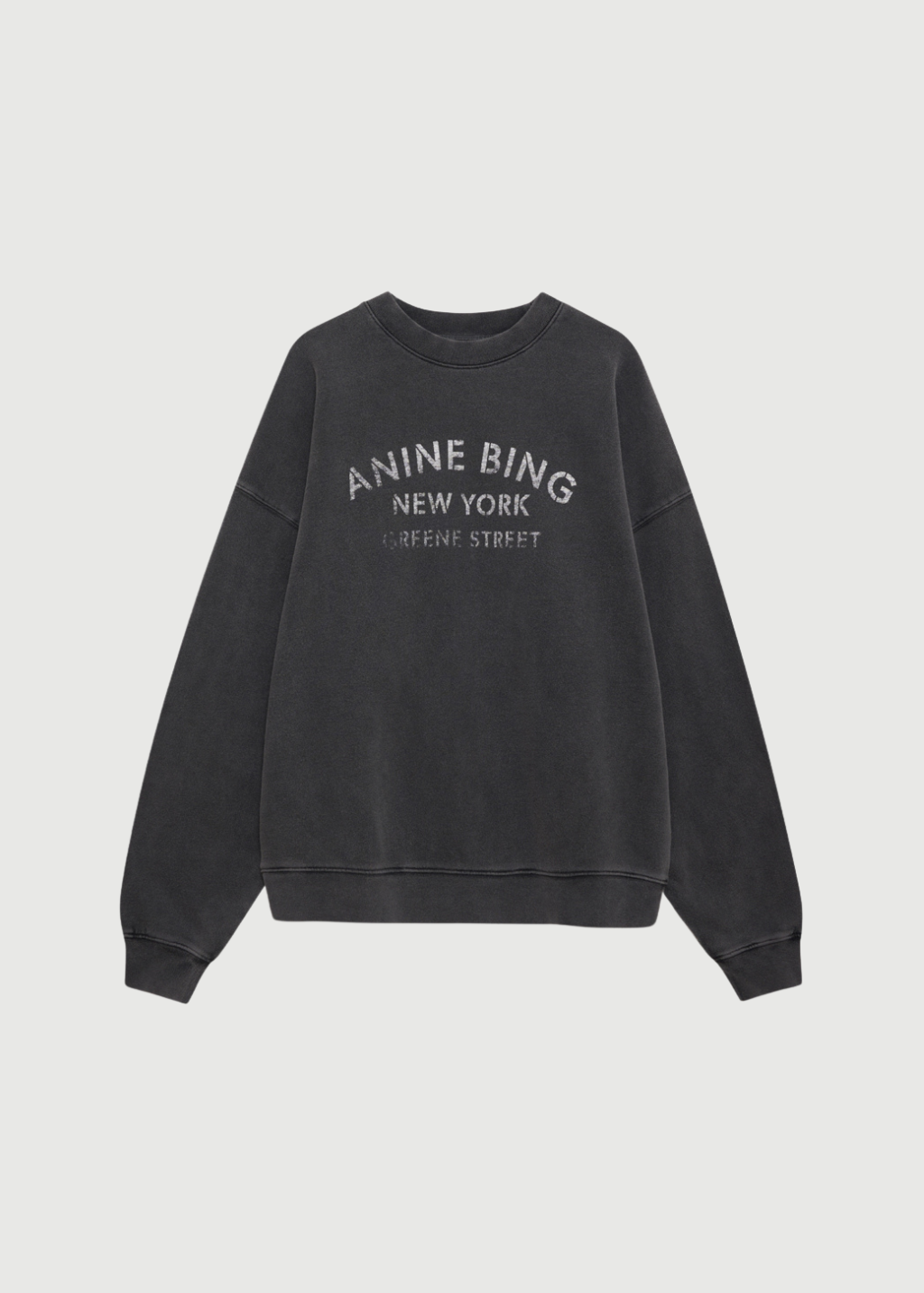 Anine Bing Miles Sweatshirt NY in Washed Black | Shop Tula