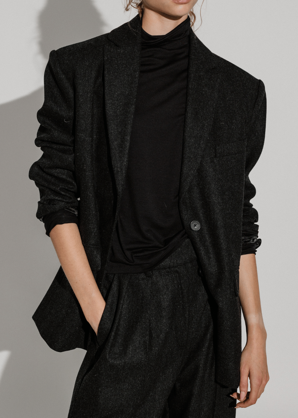 Anine Bing Quinn Blazer in Dark Grey | Shop Tula