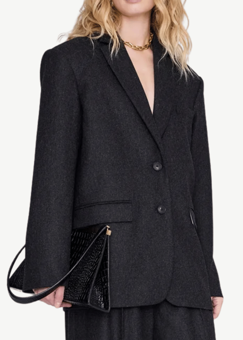 Anine Bing Quinn Blazer in Dark Grey | Shop Tula