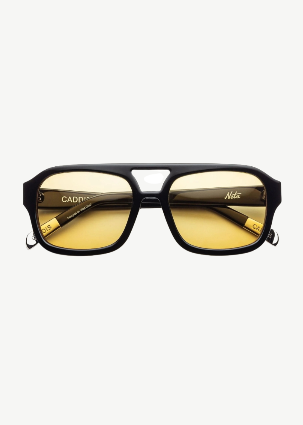 Caddis Neta x Liz Lambert Readers in Gloss Black/Amber | Shop Tula