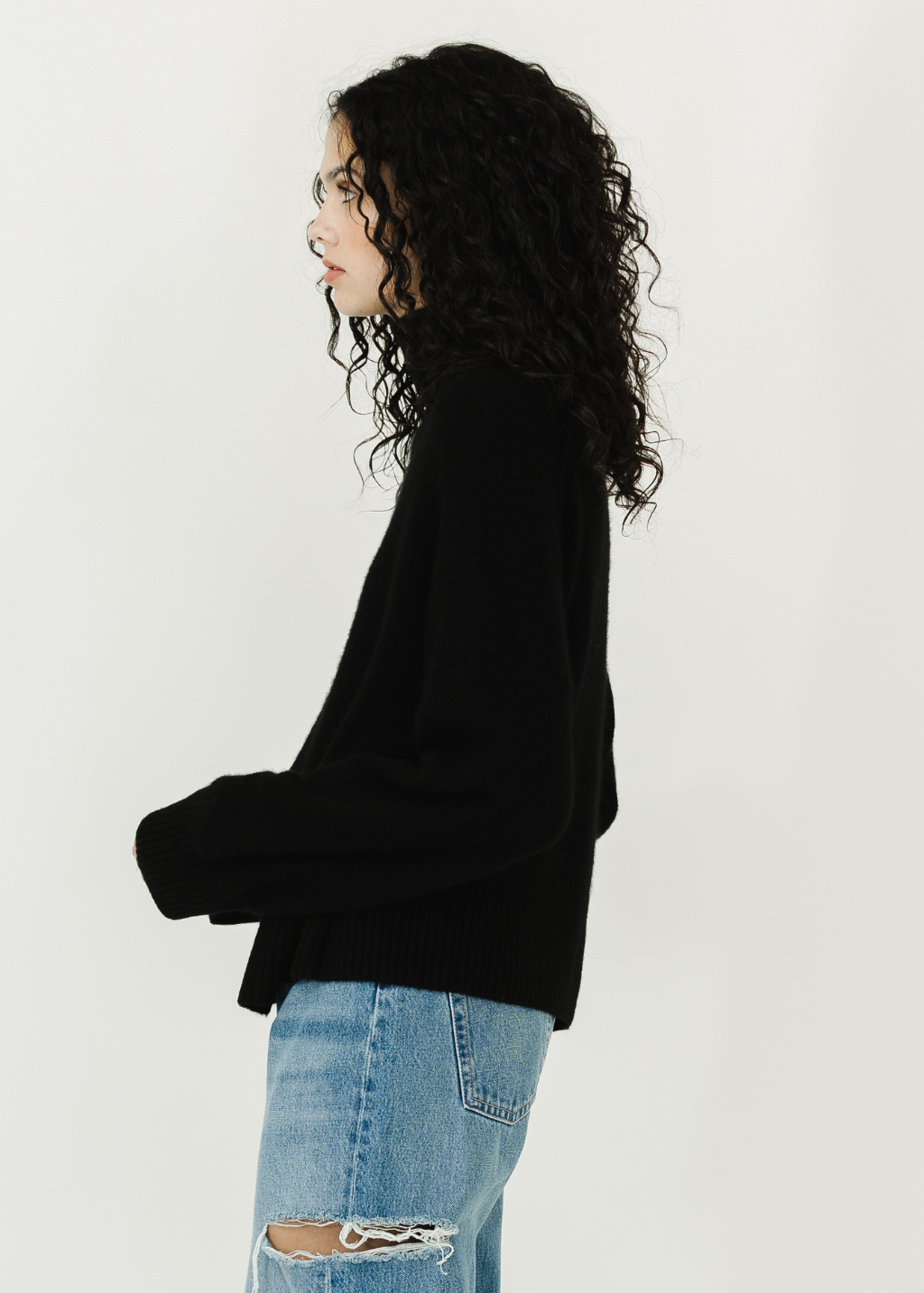 Colorush Chunky Carmen Funnel Neck in Black | Shop Tula