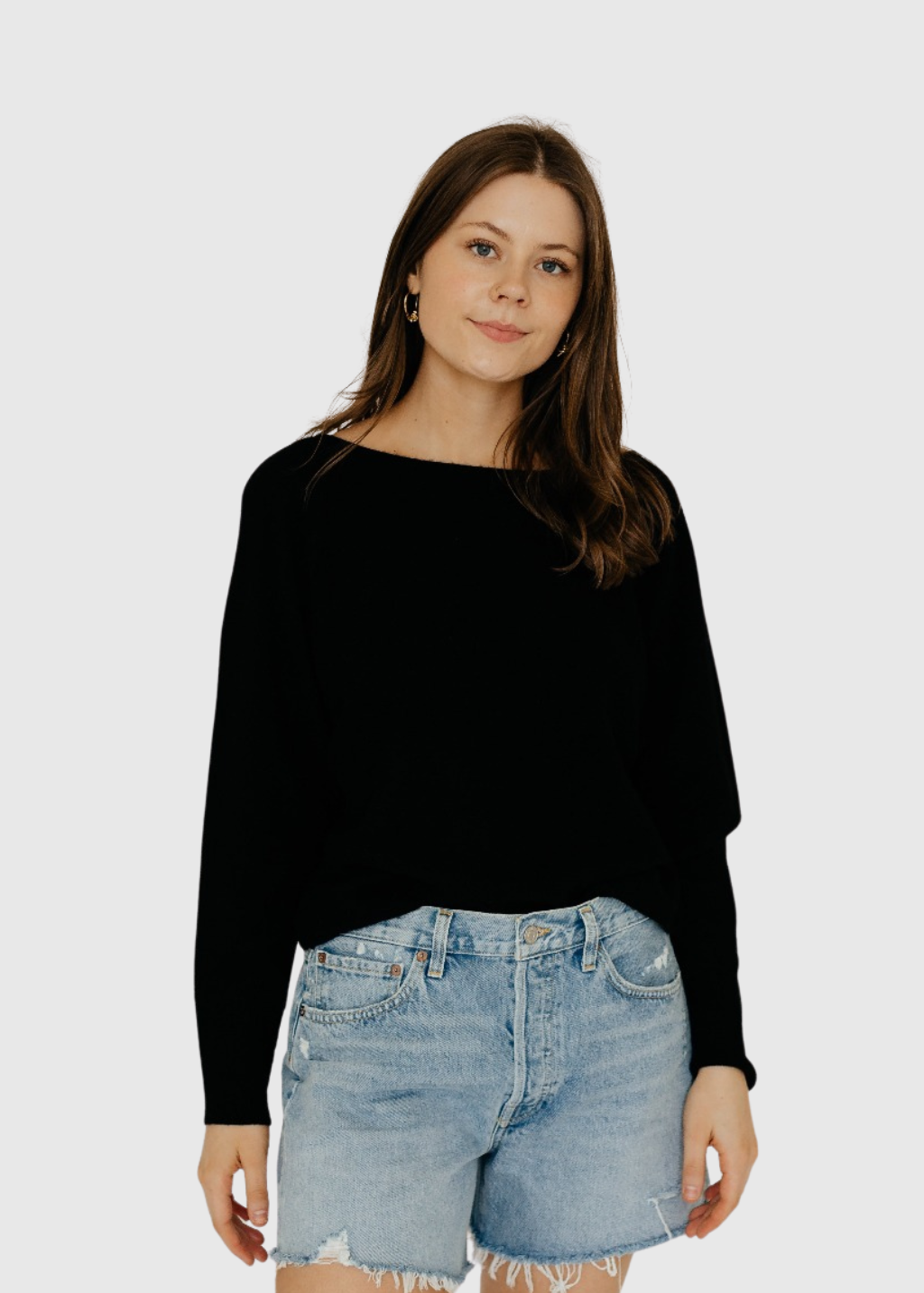 Colorush Yangon Boat Neck Sweater in Black | Shop Tula