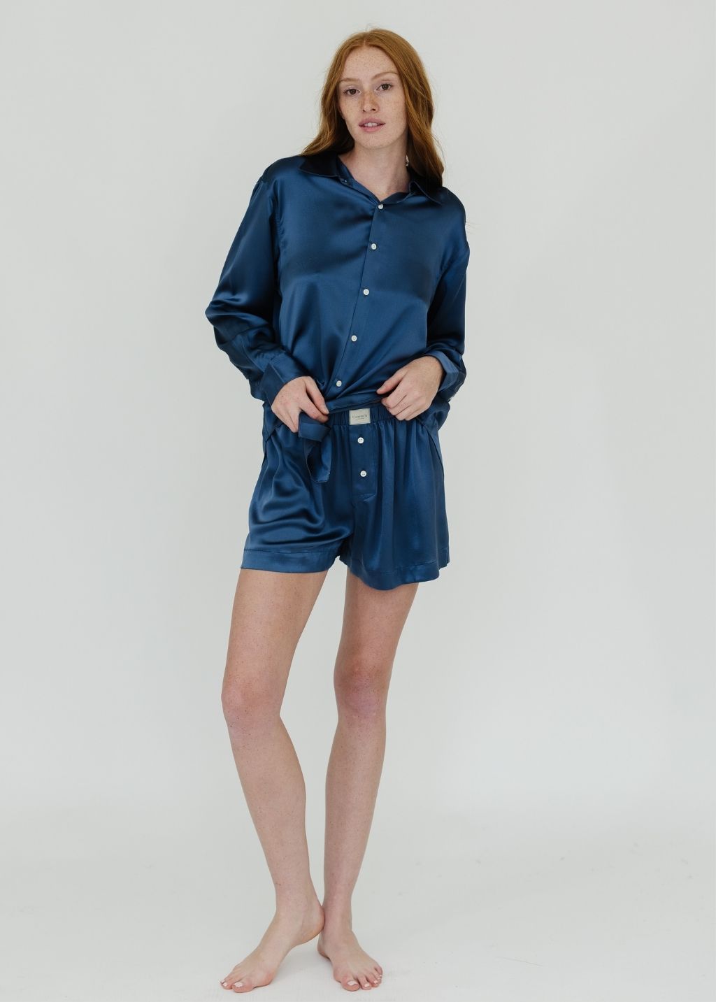 Comme Si La Boxer Classica Silk in Steel Blue | Shop Tula