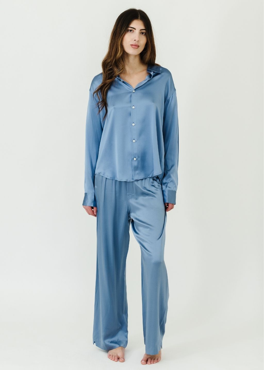 Comme Si La Shirt Classica Silk in Peri | Shop Tula