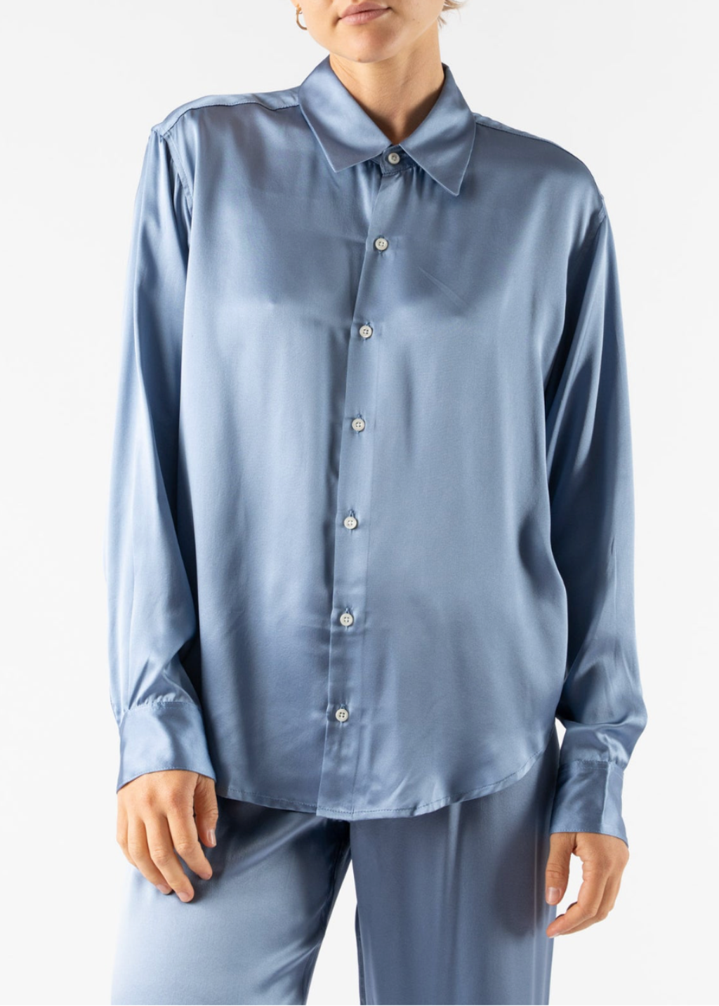 Comme Si La Shirt Classica Silk in Periwinkle | Shop Tula