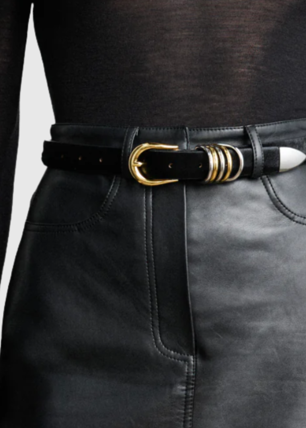 Déhanche Hollyhock Belt in Black/Silver&Gold | Shop Tula