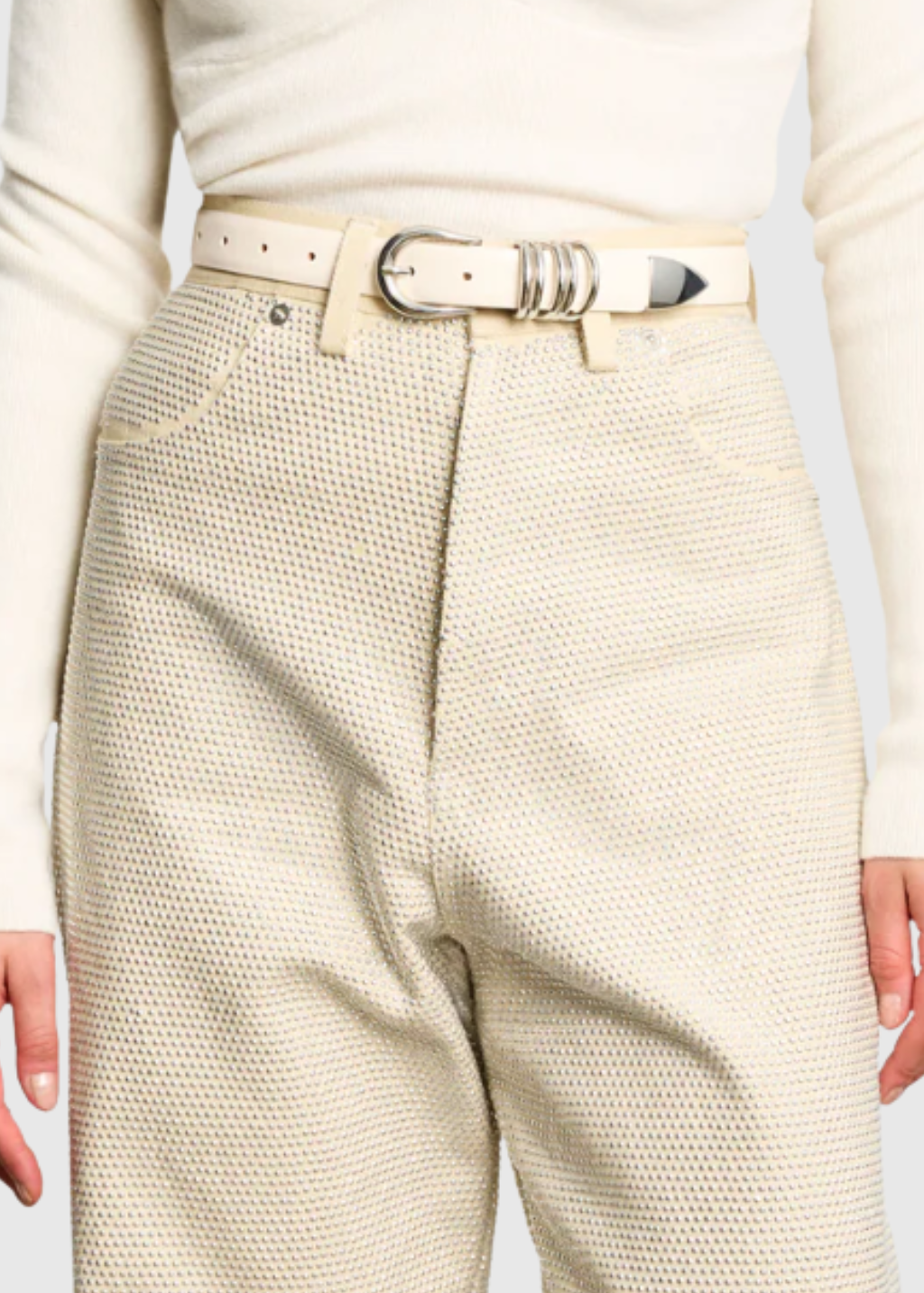 Déhanche Hollyhock Belt in Ivory/Silver | Shop Tula