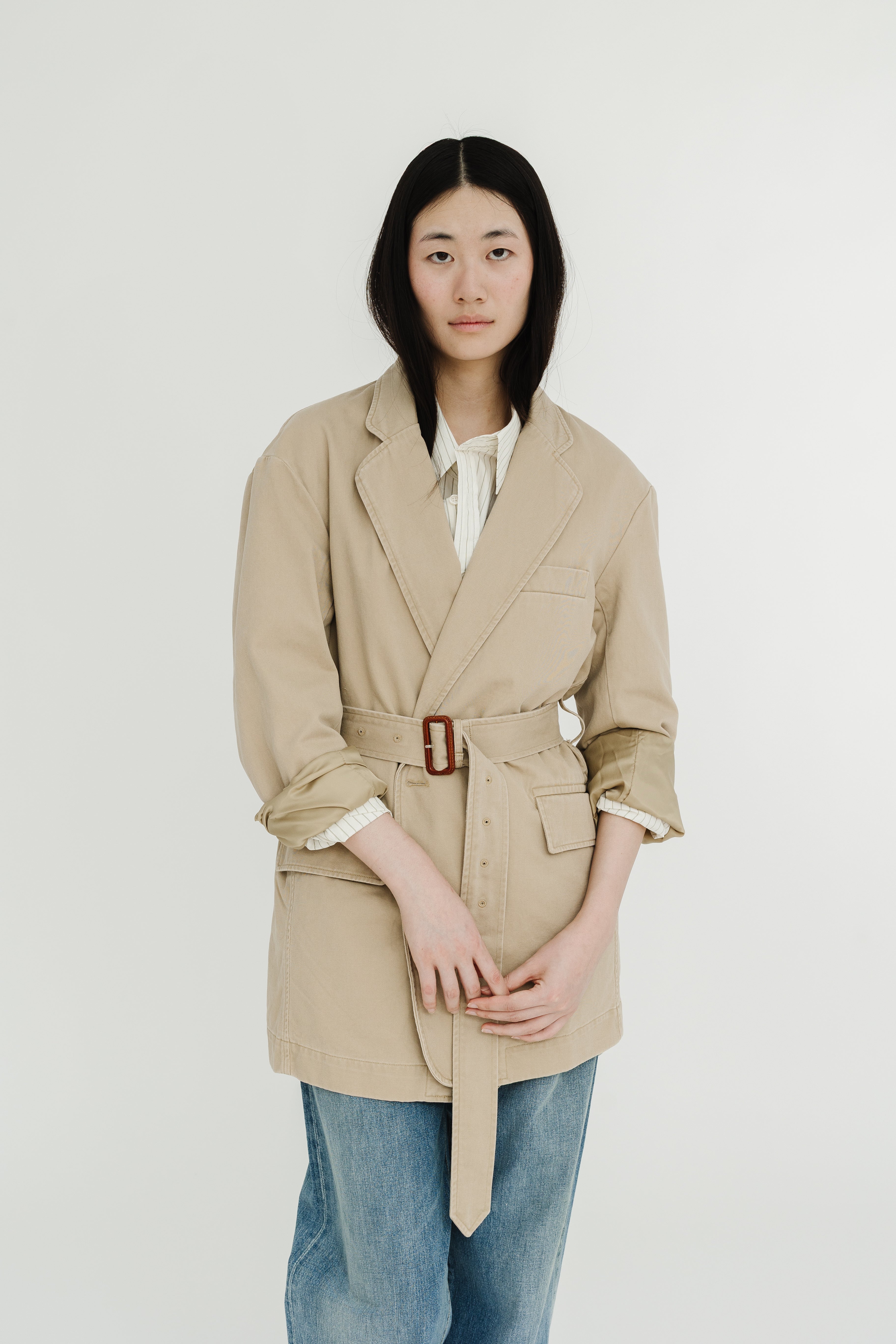 Denimist Deconstructed Blazer With Belt | Shop Tula