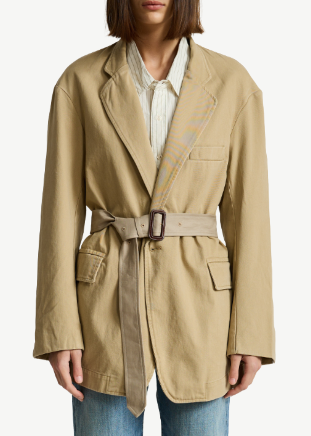 Denimist Deconstructed Blazer With Belt | Shop Tula