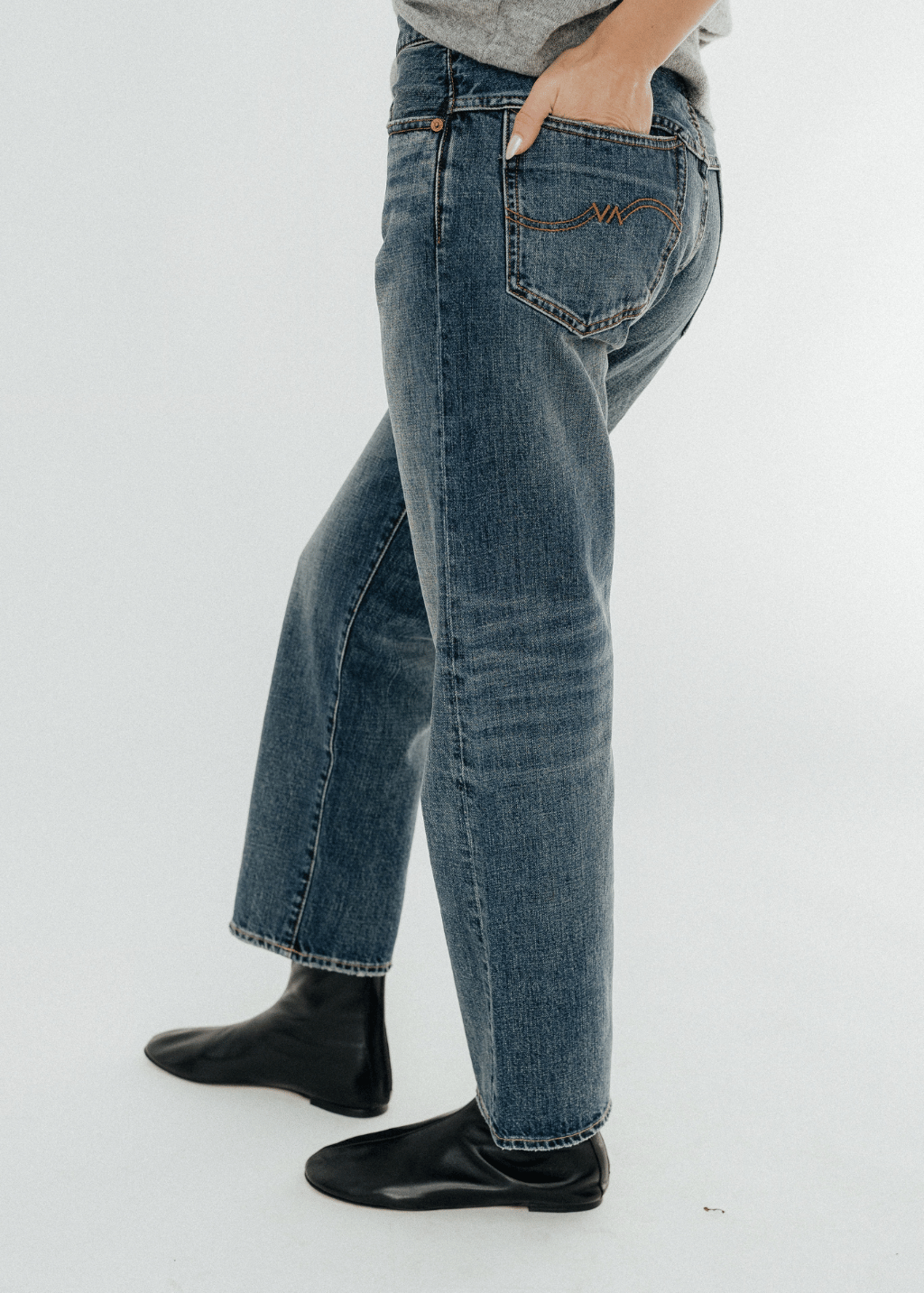 Denimist Lucy Boyfriend Jean in Sloane Indigo | Shop Tula