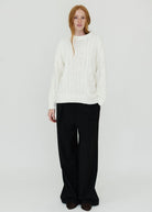 Denimist Oversized Aran Sweater in White | Shop Tula