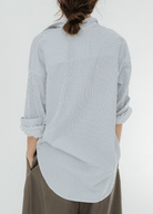Denimist Sutton Button Front Shirt in Blue Stripe | Shop Tula