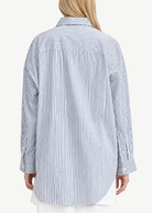 Denimist Sutton Button Front Shirt in Blue Stripe | Shop Tula