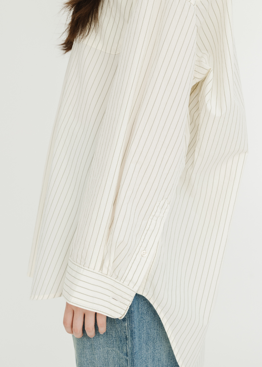 Denimist Sutton Striped Button Front Shirt in Olive Green | Shop Tula