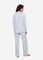 Eberjey The Long PJ Set in Ice Blue/Ivory | Shop Tula