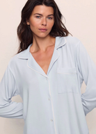 Eberjey The Long PJ Set in Ice Blue/Ivory | Shop Tula