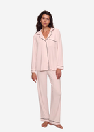 Eberjey The Long PJ Set in Sorbet Pink/Black | Shop Tula