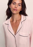 Eberjey The Long PJ Set in Sorbet Pink/Black | Shop Tula