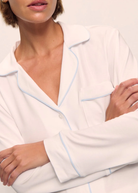 Eberjey The Long PJ Set in White/Ice Blue | Shop Tula