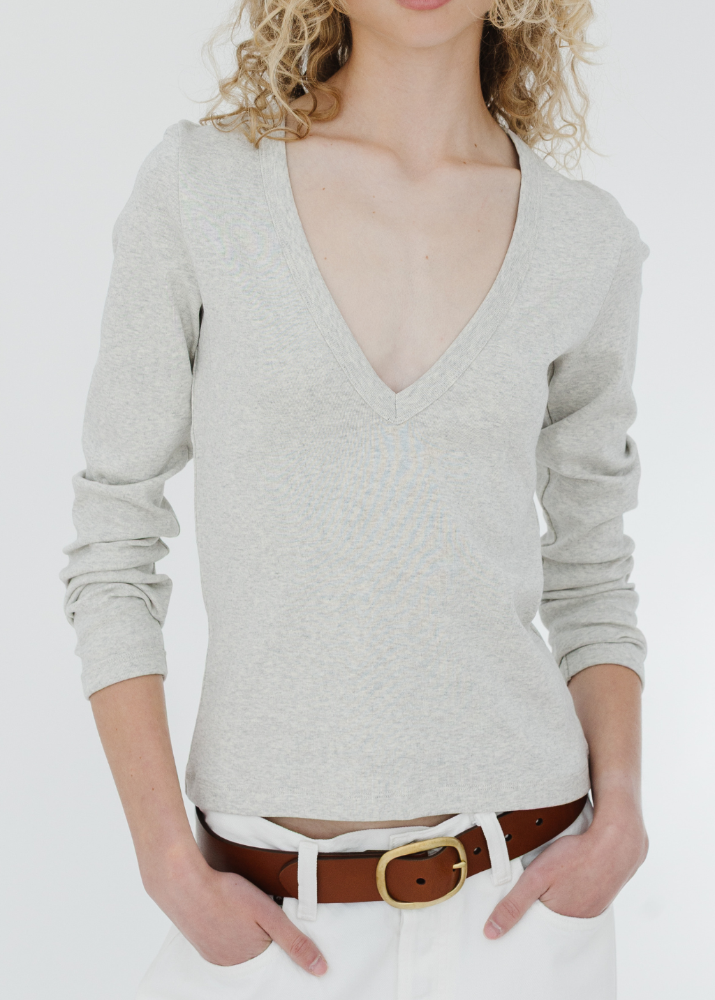 FLORE FLORE Dewi Longsleeve in Heather Grey | Shop Tula