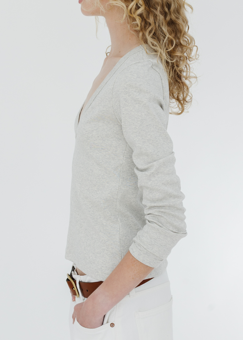 FLORE FLORE Dewi Longsleeve in Heather Grey | Shop Tula