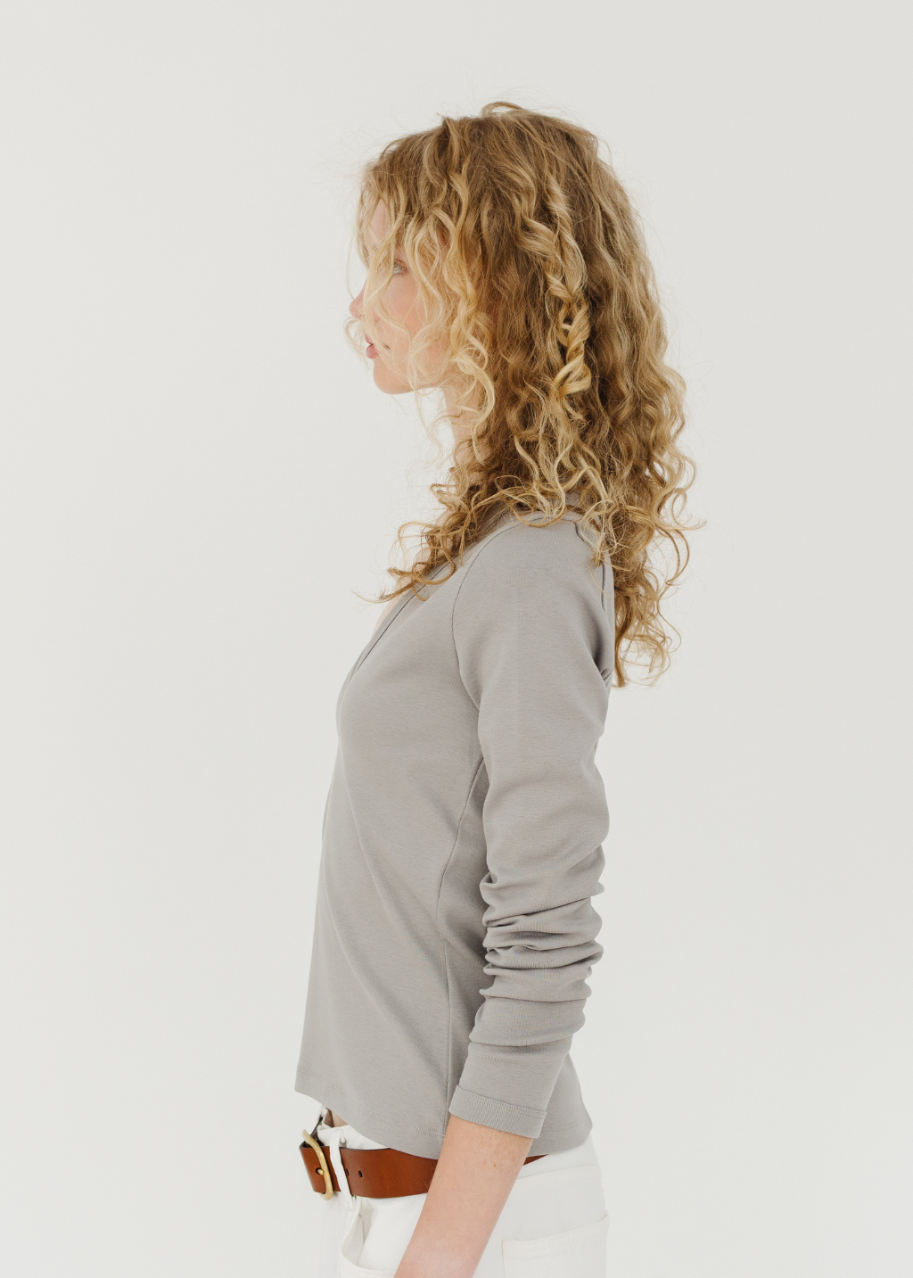FLORE FLORE Dewi Longsleeve in Mouse | Shop Tula
