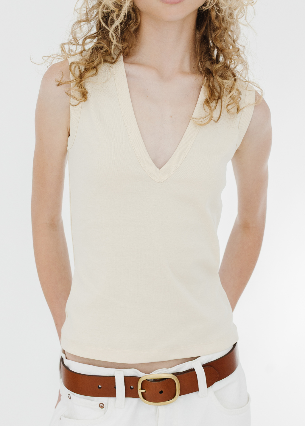 FLORE FLORE Dewi Tank in Off White | Shop Tula