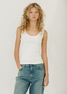FLORE FLORE Hillie Tank in White | Shop Tula