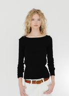 FLORE FLORE Steffi Longsleeve in Black | Shop Tula