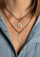 Felicidad Crescent Moon White Diamond Pendant | Shop Tula