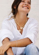 Felicidad Horseshoe Blue Sapphire Pendant | Shop Tula