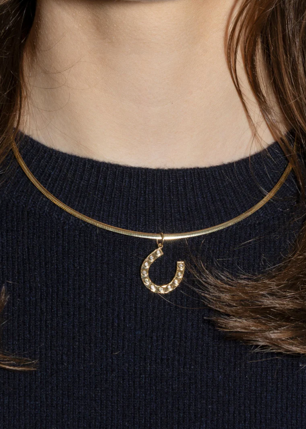 Felicidad Horseshoe Diamond Studded Pendant | Shop Tula